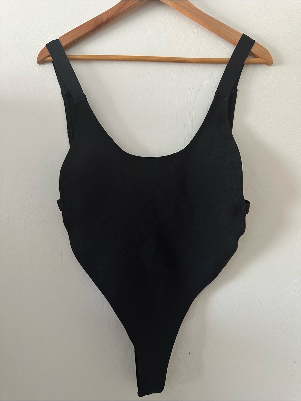 Sleek Black Women's Scoop-Neck Bodysuit
